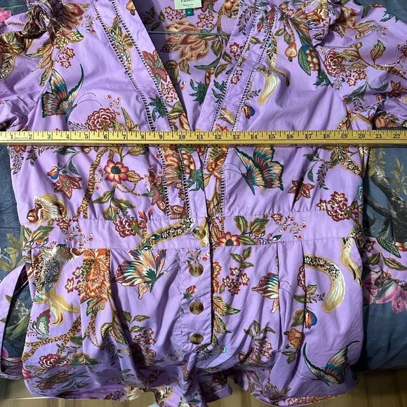 FARM Rio Purple Ruffled Wrap Jumpsuit - Picture 11 of 12